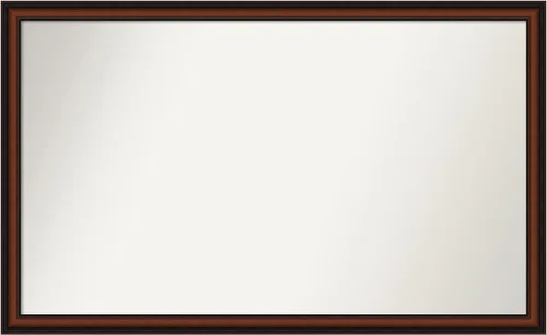Miniatura 440 de Amanti Art Espejo de pared personalizado no biselado (24 x 27 pulgadas), marco estrecho de nogal chipre - varios tamaños personalizados - Espejo