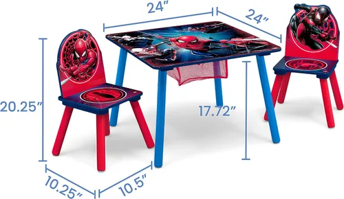 Miniatura 7 de Delta Children - Juego de mesa para niños Marvel Spider Man con almacenamiento (incluye 2 sillas) certificado Greenguard Gold, talla única, azul/rojo