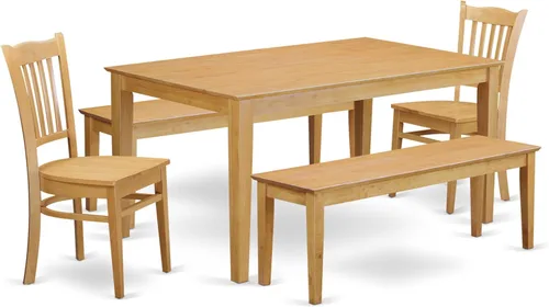 Miniatura 15 de East West Furniture CAGR5-MAH-W - Juego de comedor de 5 piezas para 4 personas, incluye una mesa de comedor rectangular y 4 sillas de comedor, 36 x