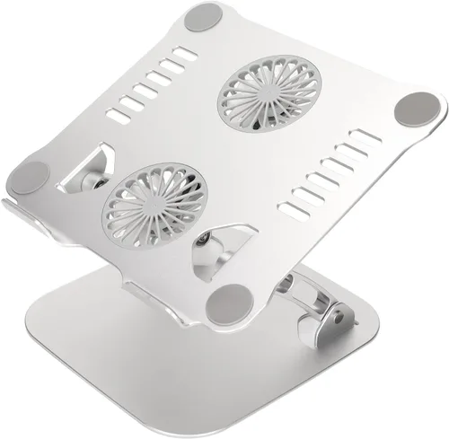 Miniatura 9 de ciciglow Soporte para portátil de doble ventilador, soporte de enfriamiento de aleación de aluminio, soporte plegable portátil para portátil de 10 a
