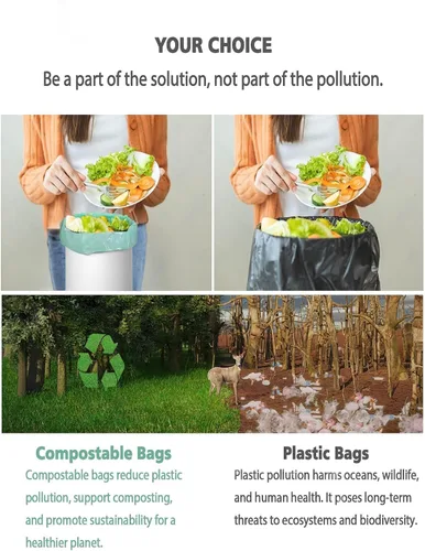 Miniatura 8 de AYOTEE - Bolsas de basura pequeñas de 4 a 6 galones, bolsas de basura compostables, 60 unidades, ultra fuertes, sin perfume, mini bolsas de basura