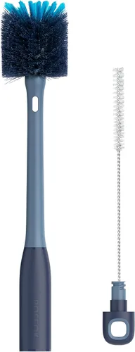 Miniatura 12 de ROSEOK 2 in 1 Long Handle Bottle Brush with Straw Brush for Cleaning Glass, Sports Bottle, Coffee Mug, Black, 1 Pack