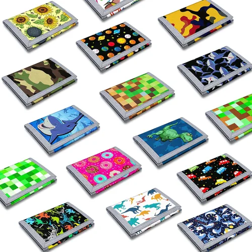 Miniatura 7 de ARTIST'S DREAM Billetera para niños y niñas, billetera triple plegable para niños de 4 a 18 años, cartera para niños con bolsillo para monedas