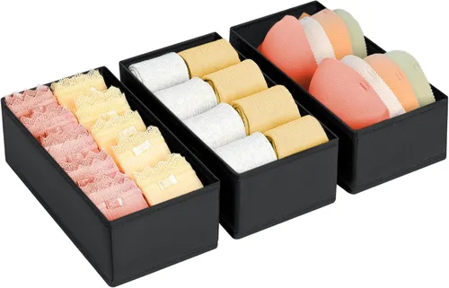 DIMJ Organizador de cajones – Juego de 3 organizadores de ropa pequeña, divisores de cajones para ropa de bebé, ropa interior, calcetines, brasier,