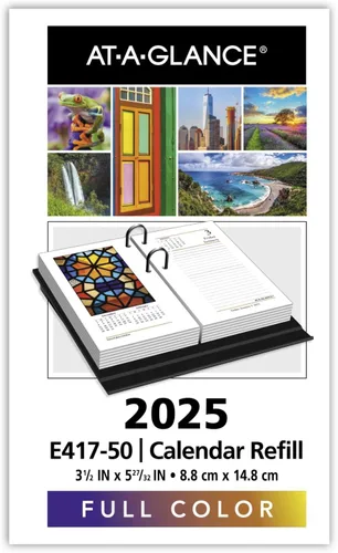 Miniatura 2 de AT-A-GLANCE Recambio para calendario de escritorio 2025, diario, 3-1/2 x 6 pulgadas, estándar, hojas sueltas, fotográfico (E4175025)