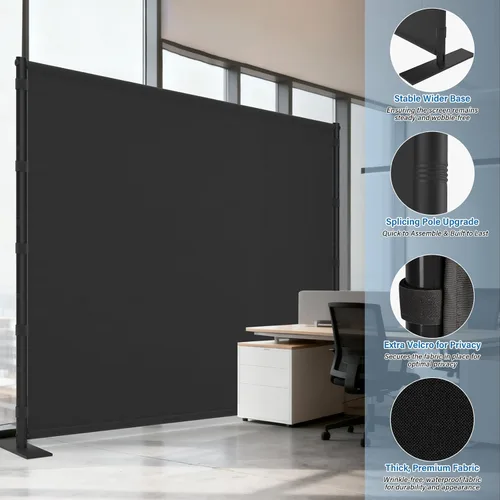Miniatura 4 de AKTOP Divisor de habitación, pantalla de privacidad independiente de un solo panel, divisores de pared temporales portátiles para separación