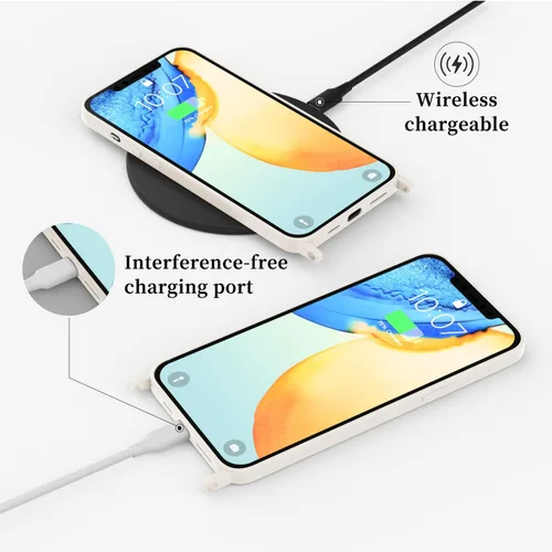 Miniatura 4 de Funda compatible con iPhone 15 Pro Max con cordón lanyard crossbody, funda para iPhone con correa ajustable a prueba de golpes, protección contra
