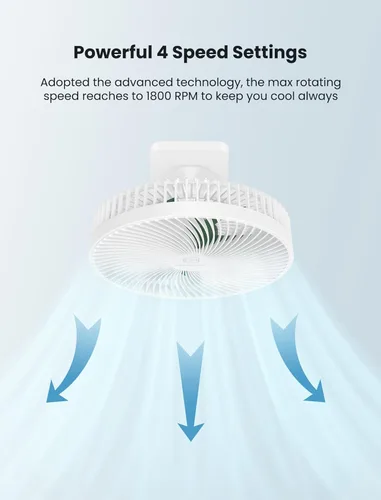 Miniatura 4 de Ventilador oscilante silencioso de pared de 8.5 pulgadas con control remoto y temporizador, 4 velocidades ajustables para baños pequeños, Marco