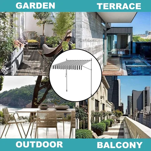 Miniatura 7 de Refugio para parasol sin perforaciones, toldo retráctil con manivela, toldo para patio, toldo impermeable para puerta, exterior para ventana