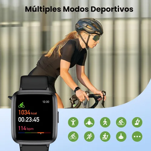 Miniatura 5 de LIVIKEY Reloj de seguimiento de actividad física con monitor de frecuencia cardíaca, rastreador de actividad con podómetro, monitor de sueño