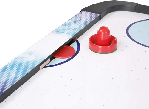 Miniatura 9 de Hathaway, mesa de juego de aerohockey de 5 pies, para salas de juegos familiares, con puntaje electrónico, discos y percutores gratuitos