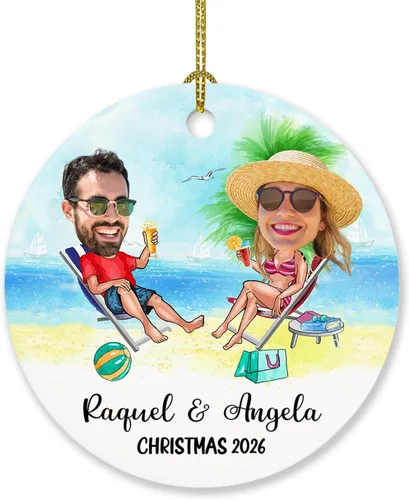 Miniatura 15 de Foto personalizada, adorno de matrimonio de nuestra primera Navidad 2023, regalo para novio, novia, señor y señora, foto y calendario, adorno