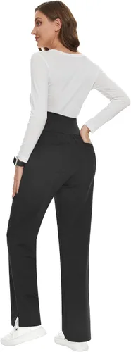 Miniatura 6 de POSHGLAM Pantalones médicos de maternidad para mujer, pantalones de trabajo, estilo casual, pantalones de embarazo, S-XXL