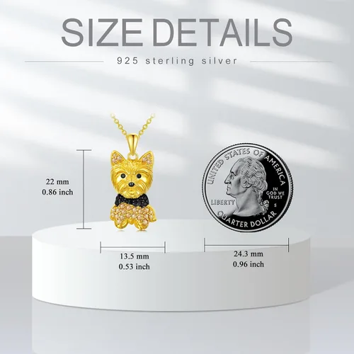 Miniatura 102 de Collares con colgante de perro de plata de ley S925 – 24 razas corgi/husky/labrador/pastor para mujer