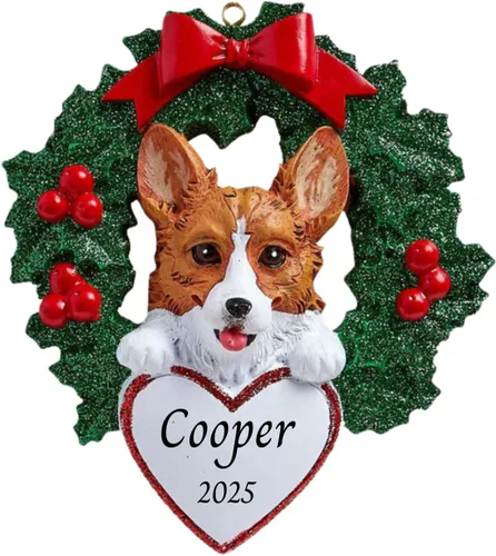 Miniatura 28 de Adornos personalizados para árbol de Navidad 2025 para mascotas, Chihuahua con corona, recuerdo para los amantes de los perros de los cachorros