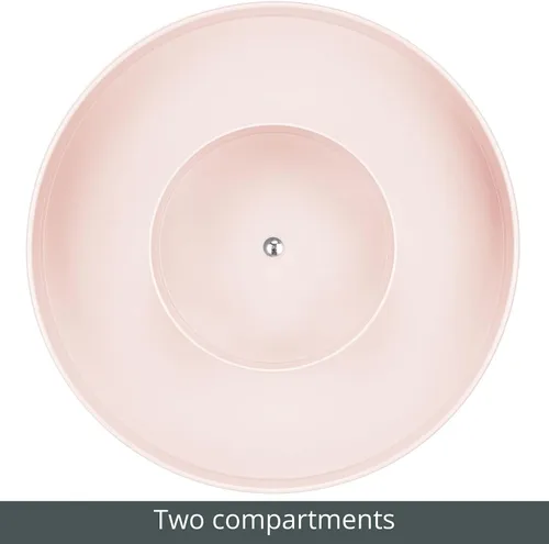 Miniatura 5 de mDesign Bandeja de almacenamiento redonda de plástico Lazy Susan, organizador giratorio para maquillaje, cosméticos, esmalte de uñas, vitaminas