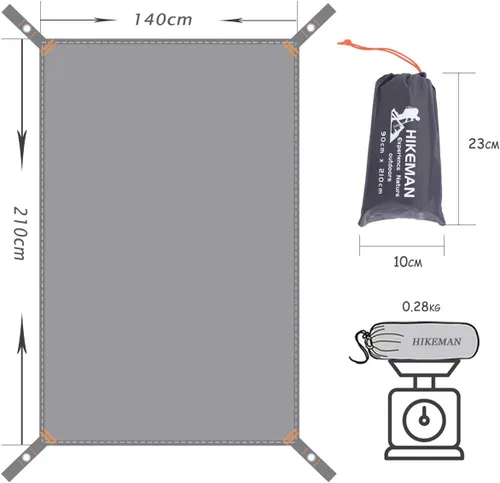 Miniatura 3 de Hikeman Huella de la tienda de campaña: lona impermeable para campamento, resistente para guardar el suelo, alfombrilla ultraligera para senderismo