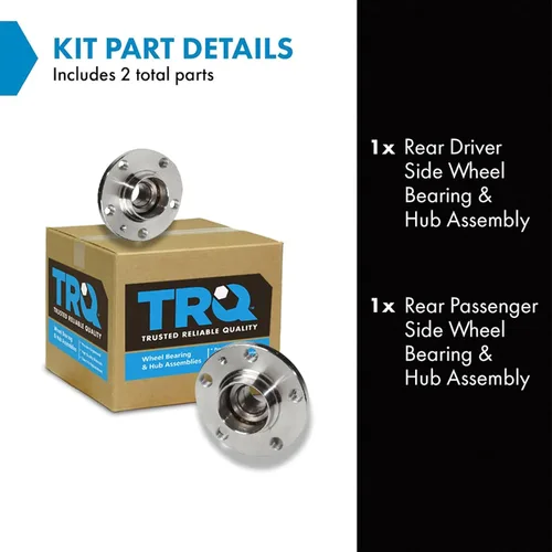 Miniatura 2 de TRQ Juego de buje y rodamiento trasero de 2 piezas compatible con Audi TT 2000-2006 TT Quattro, Volkswagen Beetle 1998-2010, Golf 1998-2005, Jetta