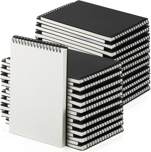 Miniatura 32 de Engrowtic Paquete de 1 bloc de notas en espiral de papel cuadriculado A5, bloc de notas encuadernado con alambre, bloc de notas de cuadrícula