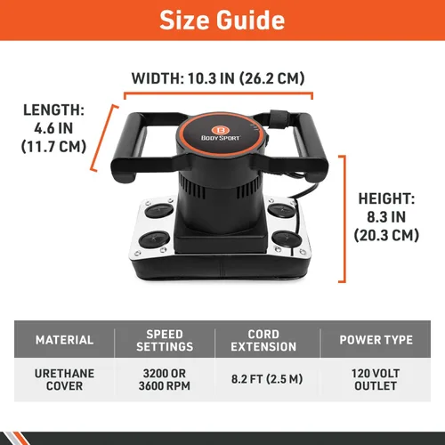 Miniatura 6 de Body Sport Masajeador Profesional de Doble Velocidad Terapéutico y Vibración para Alivio del Dolor y de los Músculos Adoloridos – Herramienta