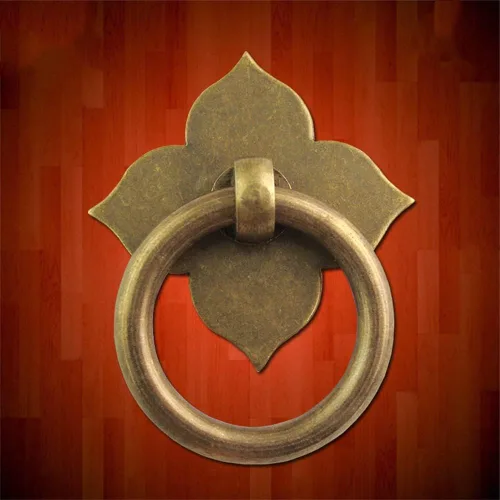Miniatura 9 de dophee 1 anillo de puerta de latón para muebles de 1.89 x 1.69 pulgadas con tornillos, latón antiguo
