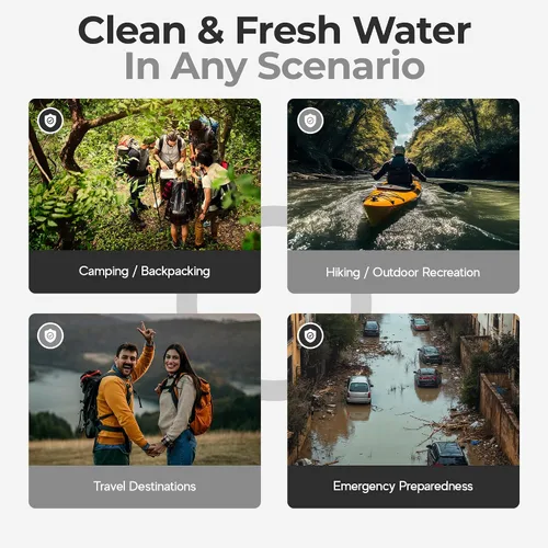Miniatura 8 de Sierra Madre - Filtro de agua portátil con pajita – 1000 litros de filtración de agua para senderismo, camping, viajes - Ideal para hidratación