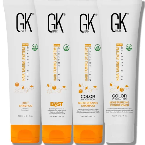 GK HAIR Global Keratin El mejor kit de tratamiento de queratina alisadora (3.4 onzas líquidas/3.4 fl oz) Complejo brasileño profesional alisado para