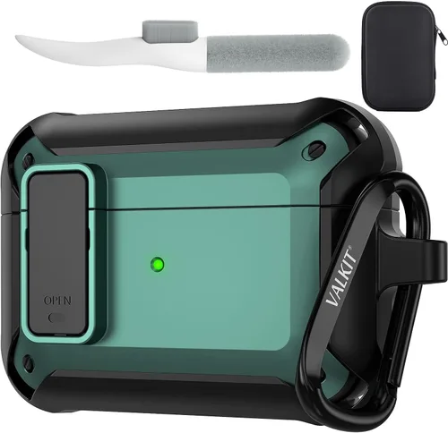 Miniatura 51 de Valkit Funda para Airpods para hombres con cerradura, funda de cuerpo completo con llavero para AirPods de Apple a prueba de golpes, funda