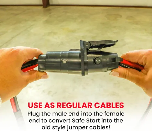 Miniatura 6 de Safe Start Cable de puente Cables de puente resistentes para camiones, SUV Arrancador de auto rescate Conexión rápida, luces integradas