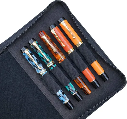 Miniatura 4 de Lanxivi KACO - Estuche para pluma estilográfica con 10 ranuras, impermeable, de lona, bolsa de exhibición, color negro
