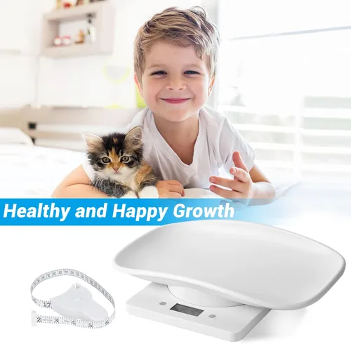 Miniatura 8 de Báscula digital para mascotas con cinta métrica, báscula de animales pequeños con pantalla LCD, báscula de alimentos de cocina multifuncional