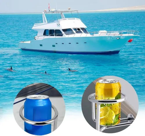 Miniatura 7 de Soporte para vasos de acero inoxidable de grado 304 para barco, resistente, para bebidas acuáticas, yates marinos, camiones (1 unidad)