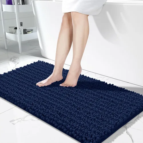 Miniatura 40 de Yimobra Alfombras de Baño Antideslizantes Lavables - Alfombra de Baño de Chenilla Ultra Suave Absorbente, Alfombra Peluda de Secado Rápido para Negro