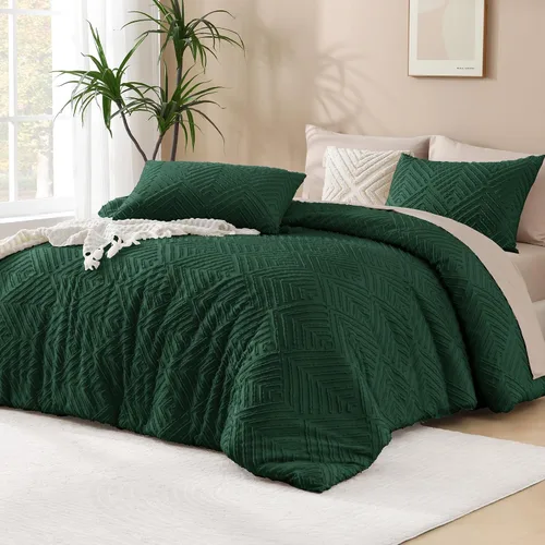 Miniatura 9 de Andency - Juego de edredón blanco California King, 3 piezas, edredón Boho para cama California King, juego de cama de gran tamaño, suave y ligero