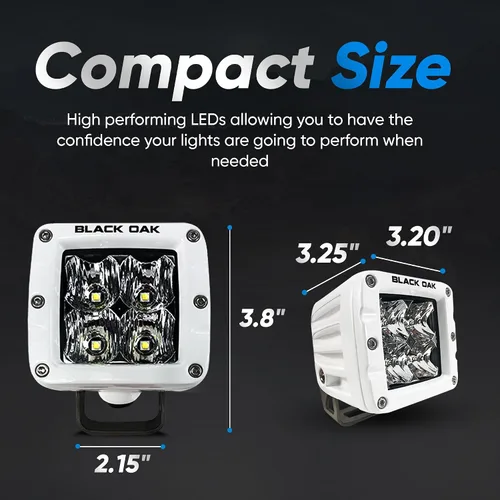Miniatura 6 de Black Oak Luz LED Pro Series 3.0 Marine POD de 2 pulgadas: Spot 40W XM-L2 (1 Pack) Incluye soportes y arnés de cableado, iluminación impermeable