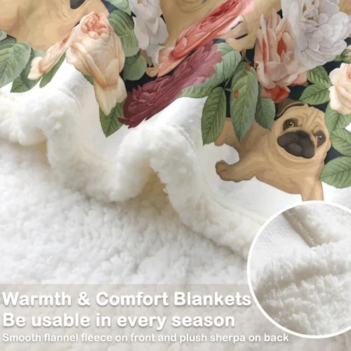 Miniatura 29 de Autumn Teddy Dog Patchwork Sherpa Blanket Fall Cozy Throw Blanket Cute Puppy Quilt Style Warm Soft Blanket for Couch Sofa Bedroom Decor 50x60 Inches