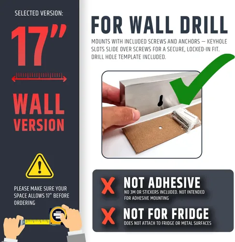 Miniatura 3 de HMmagnets Portacuchillos magnético de acero inoxidable de 17 pulgadas para pared, tira magnética profesional para cuchillos, barra de cuchillos que