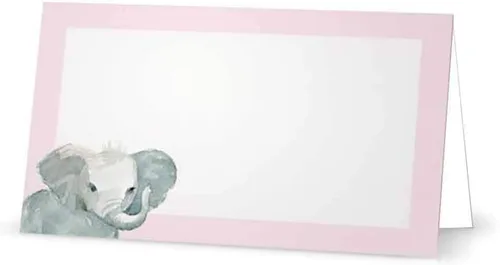 Miniatura 6 de Baby Elephant - Tarjetas de lugar - Artículos de papelería para eventos (10, azul pastel)