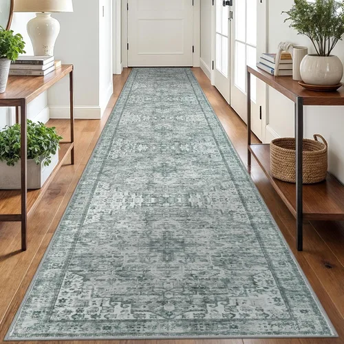 Miniatura 116 de SIILOOM Alfombra lavable de 2 x 3 pies, alfombra suave color taupe ceniza para entrada, tapete antideslizante para puerta de interior, tapete