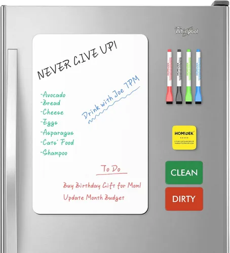Miniatura 10 de HOMiDEK Pizarra magnética de borrado en seco: pizarra blanca pequeña para nevera, pizarra blanca flexible para refrigerador, hoja de notas