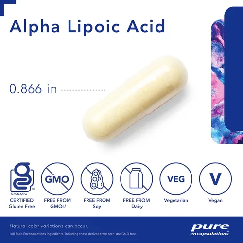 Miniatura 3 de Pure Encapsulations Ácido alfa lipoico 400 mg Suplemento ALA para apoyo hepático, antioxidantes, salud nerviosa y cardiovascular, radicales libres