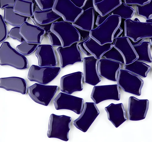 Miniatura 5 de PINUO&KE Azulejo de mosaico de cerámica irregular con pegamento de 0.99 libras para adultos y niños, hecho a mano, para baño, cocina, decoración