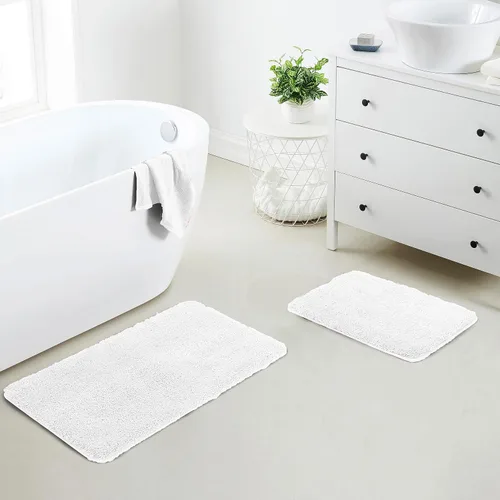 Miniatura 90 de YHF - Alfombras de baño de 20 x 32 pulgadas, extra gruesas y suaves, de microfibra peluda, lavables a máquina, alfombras de baño absorbentes, tapete