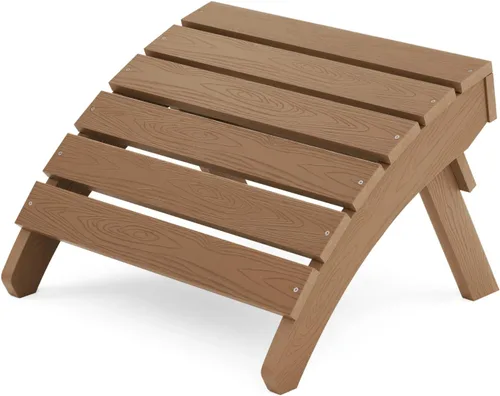 Miniatura 15 de MXIMU Taburete otomano plegable Adirondack para exteriores: Taburete de plástico HIPS para patio, fácil montaje, reposapiés para todo tipo de clima