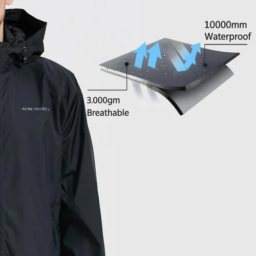 Miniatura 2 de Acme Projects Traje de lluvia (chaqueta + pantalones), 100% impermeable, transpirable, costura sellada, 393.701 in/105.82 oz, cremallera YKK