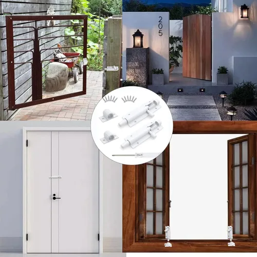 Miniatura 6 de Pestillo de Perno de Barril Deslizante Blanco de 3 Pulgadas, Cerradura de Puerta Deslizante de Aleación de Aluminio, Pestillo de Perno de Puerta