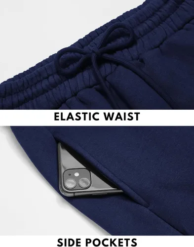 Miniatura 3 de Pinspark Pantalones deportivos con forro polar para mujer, para invierno y otoño, pantalones deportivos casuales holgados con bolsillos