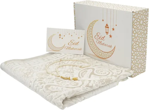 Miniatura 7 de Modefa Alfombra de oración musulmana Islam, juego de regalos de Ramadán con alfombrilla de oración y cuentas de oración Tasbih, regalos islámicos
