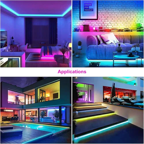 Miniatura 4 de Tira de luces LED WS2812B de 16.4 pies, 5 V, 150 LED RGB IC 5050SMD direccionables individuales – PCB blanco flexible IP30-30LEDs/m MagicRGB Dream