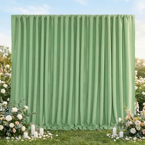 Miniatura 26 de Cortinas de Telón de Fondo Blanco de 2 Paneles 5 x 1,5 m de Poliéster, Telón de Fondo para Fotografía, Cortinas para Decoración de Fondo de Boda